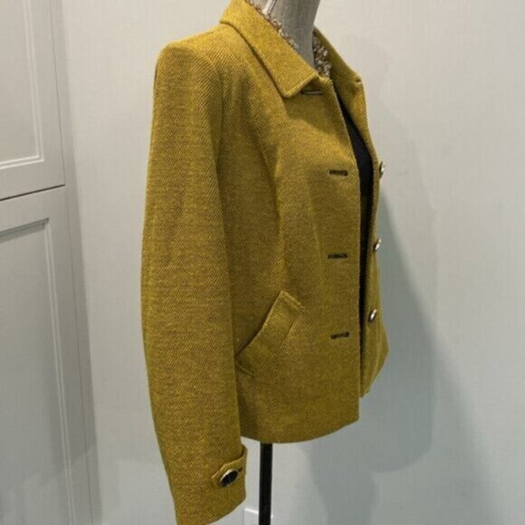 Laura Buttoned Jacket Yellow Blazer Size 16 - Picture 11 of 15
